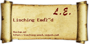 Lisching Emőd névjegykártya